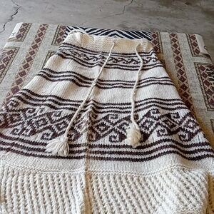 CREAM AND BROWN PERUVIAN SKIRT